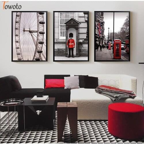 Nordic Poster City Landscape Canvas Painting Ferris wheel Soldier Print Modern Wall Art Decorative Wall Pictures for Living Room