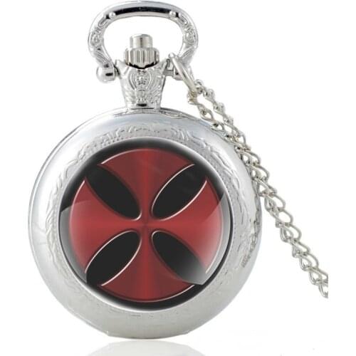 New Arrival Knights Templar Cross Design Vintage Quartz Pocket Watch Men Women Pendant Necklace Hours Clock Gifts