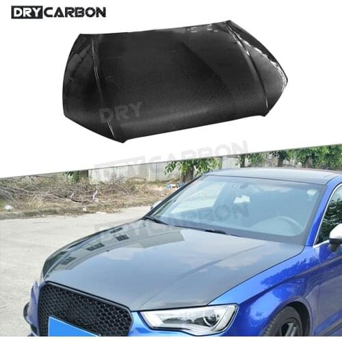 Carbon Fiber Car Front Engine Hood Cover For Audi A3 S3 2013 -2018 Engine Bonnet Trim Cap body Kit Car styling