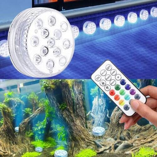 13 Led Remote Controlled Rgb Submersible Light Battery Operated Underwater Night Lamp Outdoor Vase Garden Party Decoration #G2