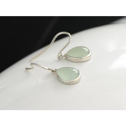 Earings Fashion Jewelry Sale 2018 New S925 Original Natural Treasure Earrings Simple Drop Shaped Wholesale Ladies Accessories