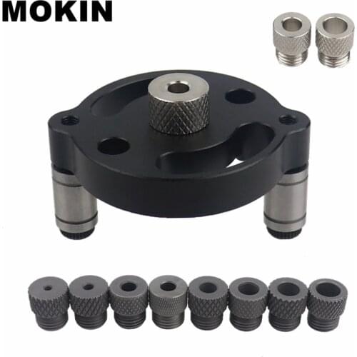 Replaceable 3-10mm Straight Hole Doweling Jig Self-centering Pocket Hole Jig Locator Drill Furniture Connection Woodworking Tool