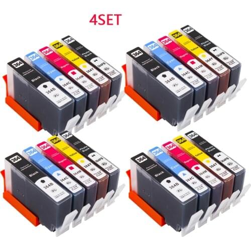 5PK 364XL Compatible Ink Cartridge for HP364 xl Photosmart 5520 5524 6510 6520 7510 B109 B110 B209 B210 C309 C310 C410 Printer