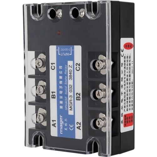 40A DC control AC three phase Solid state relay SSR (MGR-3 032 3840 Z) With protective cover Solid State Relay 3-32V DC 380V AC