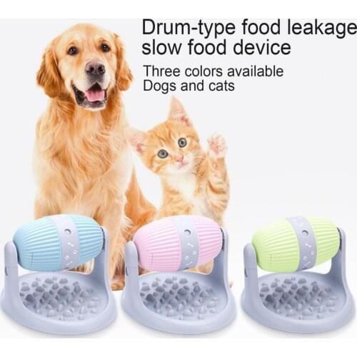 Green Pet Dogs Roller Type Dispenser Slow Leakage Food Feeder Molar Pet Supplies Interactive Toy Large-capacity Snack Storage