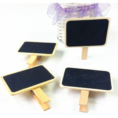 10pcs Simple black Mini Blackboard Clip Message Blackboard Decor Wooden Chalkboard For Wedding Party