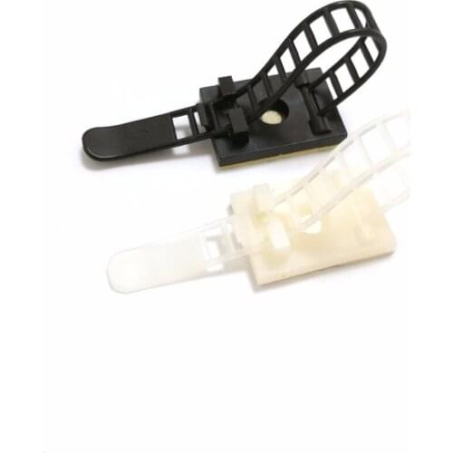 10PCS High quality Self-adhesive Nylon Cable Zip Ties Adjustable Cable tie fix Holder Clamp Wire Tie Strap Management clip cable