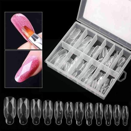 120/48 Pcs 1box Diamond Shape Dual System Easy Form Builder Full Stencil Nail Cover Acrylic Mold Polish Gel Tips Extension Y1K0