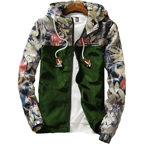 2021 youthful vitality explosion half-length camouflage stitching print jacket coat 5 colors