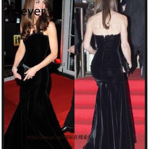 Abendkleider Saudi Arabia Sexy Formal Velvet Mermaid Black Celebrity Dresses Evening Dresses Party Gowns Prom vestido de festa