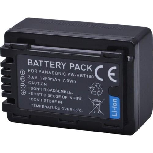 Tectra 1PC VW-VBT190 VW VBT190 Battery for Panasonic HC-V110 HC-V130 HC-V160 HC-V180 HC-V201 HC-V210 HC-V230 HC-V250