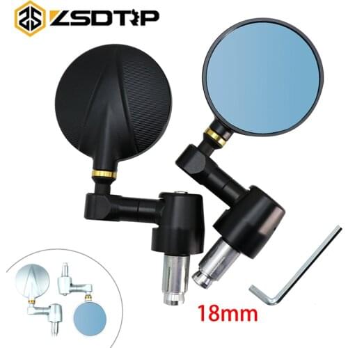 Alconstar-2pcs/Pair Motorcycle Rear View Mirrors Round 18mm Handle Bar End Foldable Motorbike Side Mirror for Kawasaki for Honda