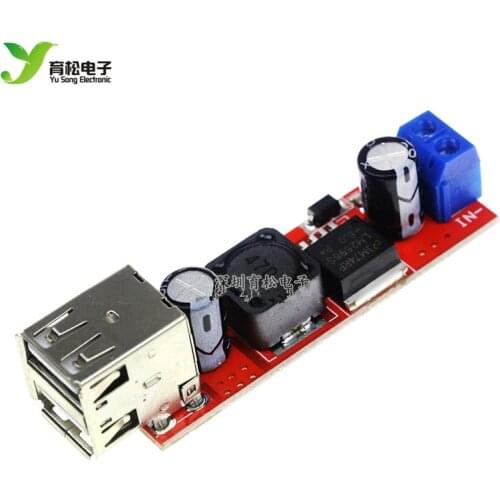 Dual USB output 9V/12V/24V/36V to 5VDC-DC car charging 3A step-down regulated power supply module