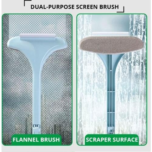 Double-sided Cleaning Brush with Extended Detachable Handle Hanging Hole Window Cleaner