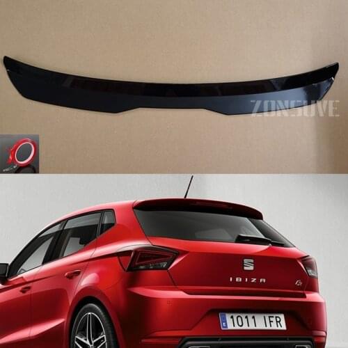 Use For Seat Ibiza 2018 Year Roof Spoiler Carbon Fiber Look Accessories Body Kit Factory Style