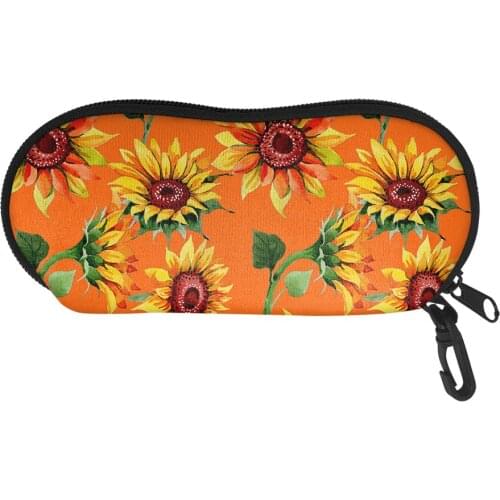 Colorful Sunflower Eye Glasses Case for Women Sun/Swimming Glasses Protector Teen Travel Pack Pouch Glasses Case Portable