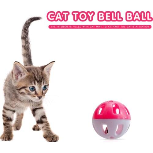 Colourful Cat Ball Toy with Bell Ring Playing Chew Rattle Scratch Training Toys Kitten Playing Training Funny Chewing