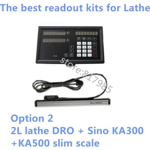 Best lathe dro 2L 2 Axis lathe digital readout with 2pcs Sino linear scale KA300 KA500 linear encoder for lathe machine