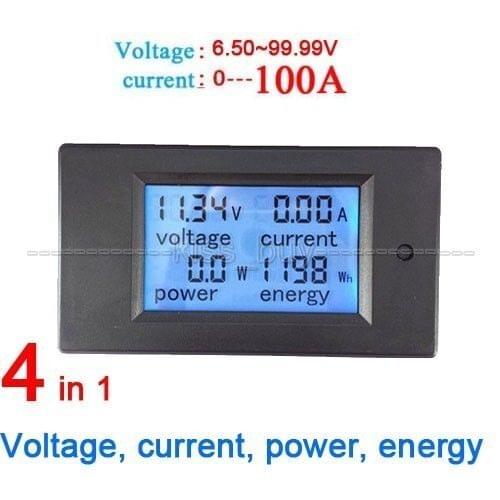 Multimeter Ammeter Voltmeter DC 6.5-100V 50A 100A LCD Digital Current Voltage Power Energy Meter Battery Monitor Tester Shunts
