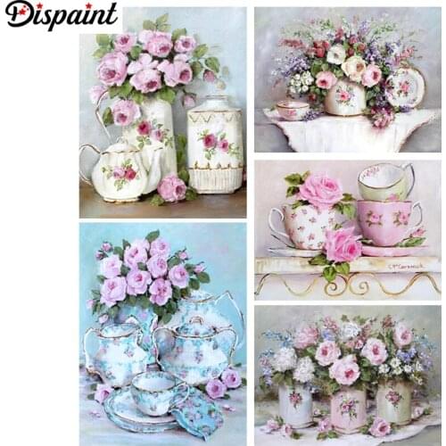 Dispaint Full Square/Round Drill 5D DIY Diamond Painting "Flower landscape" 3D Embroidery Cross Stitch 5D Home Decor Gift