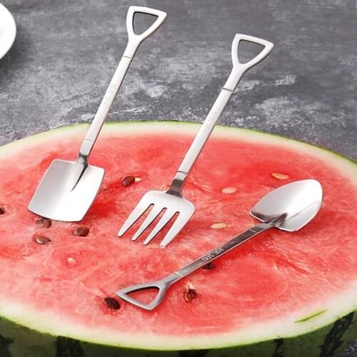 Fruit Fork Set Cute Stainless Steel Cubiertos Vajilla Fork Children Home Family Fruit Pick Spade Cake Fork Aparelho De Jantar