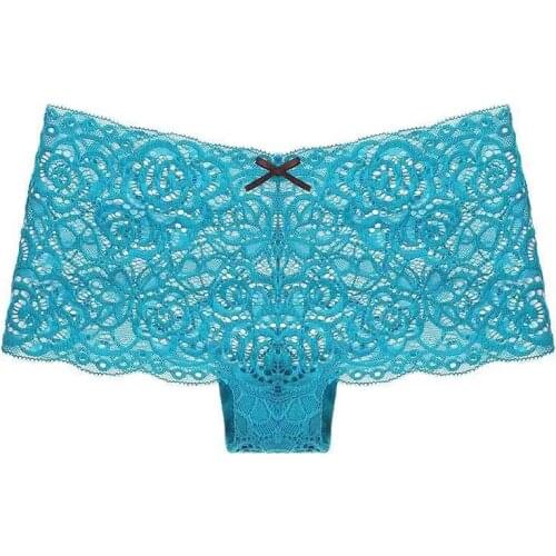 Womens New Sexy Transparent Low Waist Lace Pants, Fashion No Mark Pure Cotton, Comfortable and Ventilated Fashion Underwear