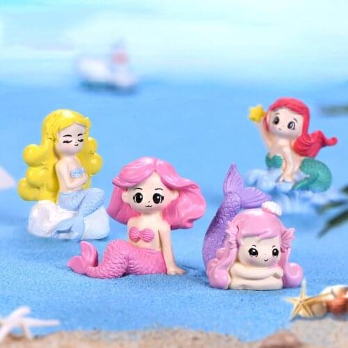 Sexy Mermaid Micro Garden Wedding Mini Figures Flowerpots Plants Vase Pots Bonsai Pot Resin Crafts for Home Decoration