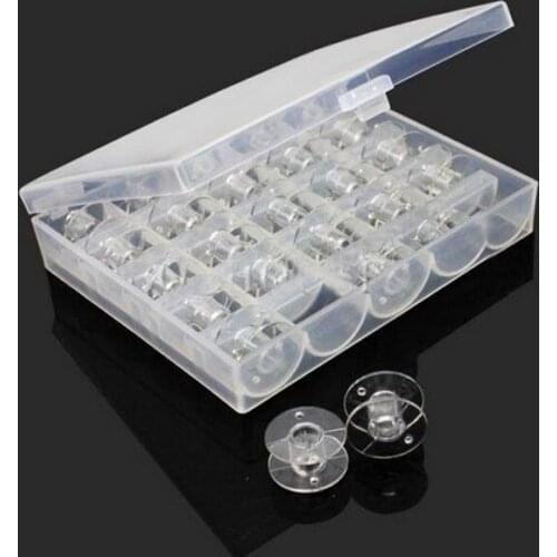 Sewing Tools Empty Box With 25 Bobbins Sewing Machine Plastic Spools for Home Handwork Accessories