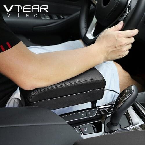 Vtear car universal armrest wireless charging storage box interior car-styling elbow support seat gap organizer accessories part