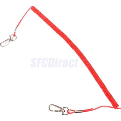 Fishing Security Rope Fishing Coiled Lanyard Safety Rope Wire Steel Inside Attached with Fishing Drop Rope Fishing Tackle Tool