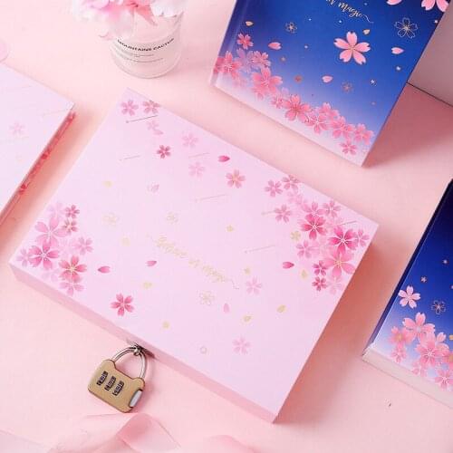 "Sakura Magic" Lock Box Diary Notebook Cute Journal Girls Stationery Gift Kawaii Diary
