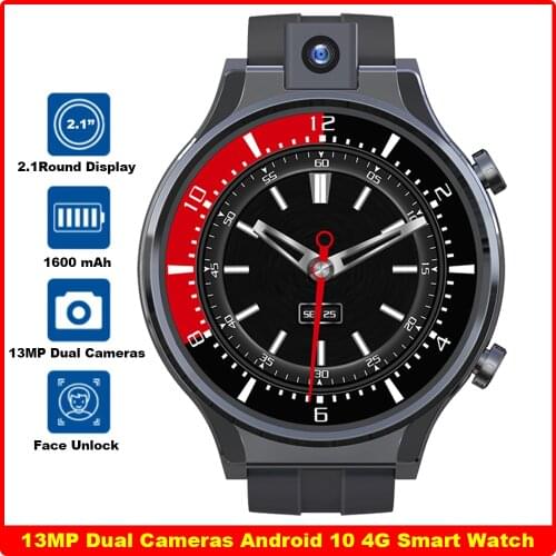 New High Quality 4G Smart Watch Men 64GB 13MP Dual Camera 1600mAh 2.1" Android 10 OS Watch Phone GPS Business Android Smartwatch