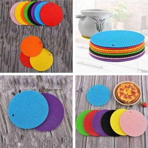 Honeycomb Placemat Thin TPE Placemat Scalding Heat Insulation For Kitchen Round