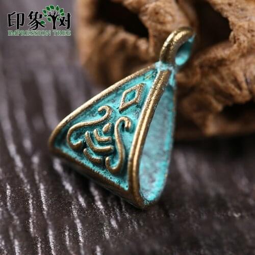 20Pcs 10*15mm Alloy Verdigris Patina Plated Triangle Vintage Tear Drop Shape Charms Accessories For DIY Jewelry Finding 27047