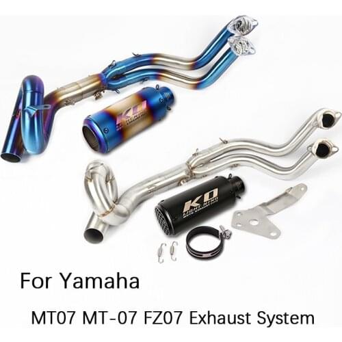 Complete Exhaust System for Yamaha MT-07 MT07 FZ07 Motorcycle Exhaust Pipe Header Mid Link Pipe Slip On 51mm Mufflers Escape