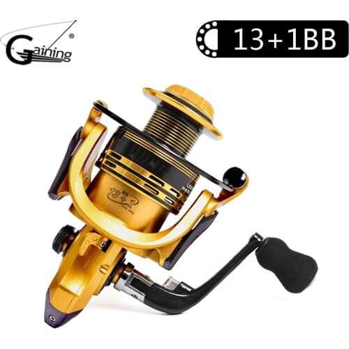 Gaining 4.7:1 5.1:1 High Speed Metal Spinning Reels 13+1 Ball Bearings Spinning Fishing Reel Carp Fishing Tackle Wheel