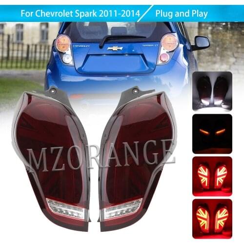 Taillights Assembly For Chevrolet Spark 2011 2012 2013 2014 Car Styling Tail Light Rear Lamp LED Signal Reversing Parking Lights