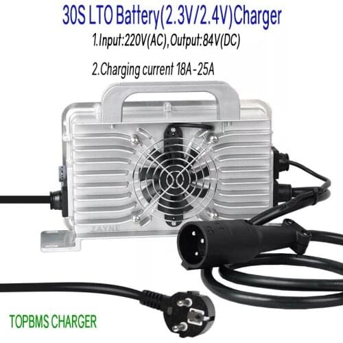 LTO 72V 30S Charger Input 220V Output 84V 18A 25A for Lithium Titanate Battery 2.3V 2.4V 30series E-bike Stored Engery E-car