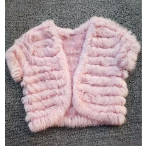 Womens natural rabbit fur leather knitted small vest shawl girls fashion warm fur vest waistcoat TB364