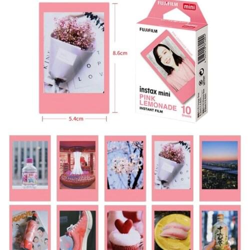 10-30 Sheets Instax Mini Pink Lemonade Frame Film For Fujifillm Instant Mini 11, 9, 8, 7s Camera For SP-1/2 Printer, Link