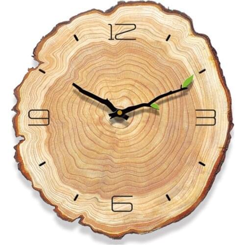 12inch Vintage Wooden Wall Clock Cafe Office Home Kitchen Silent Timepiece Decor