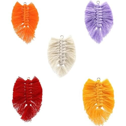 2Pcs/lot Braided Tassels Leaves Shape Silk Tassel For DIY Bracelet Key Earring Pendant Jewelry Making Supplies Accessories