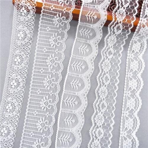 2020 Hot 10yards 38 kinds white African lace fabric Ribbons for needlework DIY embroidery sewing Handicraft accessories clothing