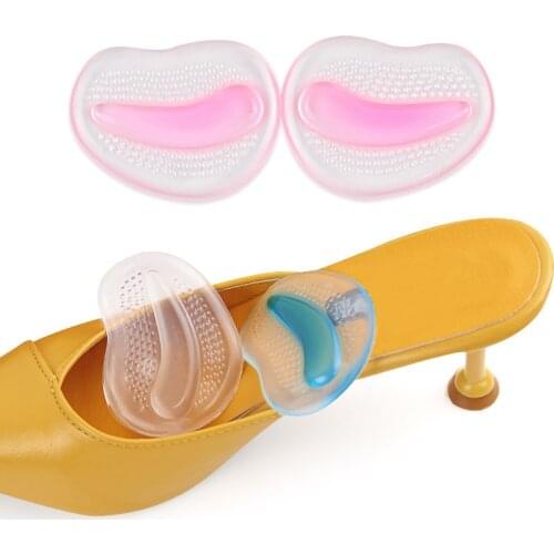 4pcs=2pairs Gel Pad Arch Support Cushions Orthopedic Flatfoot Silicone Shoes Insoles Forefoot Pain Relief Pedicure Foot Care