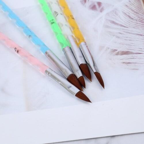 5Pcs Nail Art Brush Design Acrylic Handle Steel pen Drawing Carving Pen UV Gel Manicure Tool Set