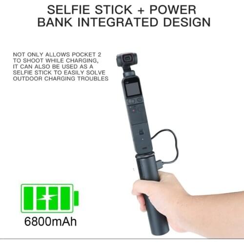Power Hand Grip Aluminum 6800mAh Battery Handle For GoPro 9 7 8 Smartphone /DJI Pocket 2 /Osmo Pocket Gimbal
