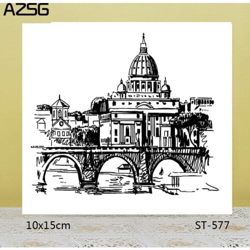 AZSG Famous Buildings Clear Stamps/Seals For scrapbooking DIY Card Making/Album Silicone Decoration crafts