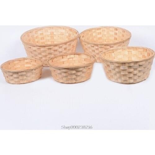 Bamboo Woven Bread Basket Snacks Container Fruit Vegetables Egg Storage Basketry Food Display Tray O28 20 Dropship
