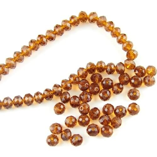 2/3/4/6/8/10/12/14/16/18mm Dark Amber Crystal Faceted Rondelle Beads for Jewelry Making Diy Beads for Bracelets and Necklaces