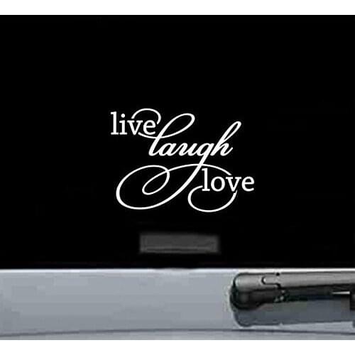 Design2 LIVE LAUGH LOVE - Vinyl Car Decal Sticker Vinyl Color: White 7'' windows die cut decal